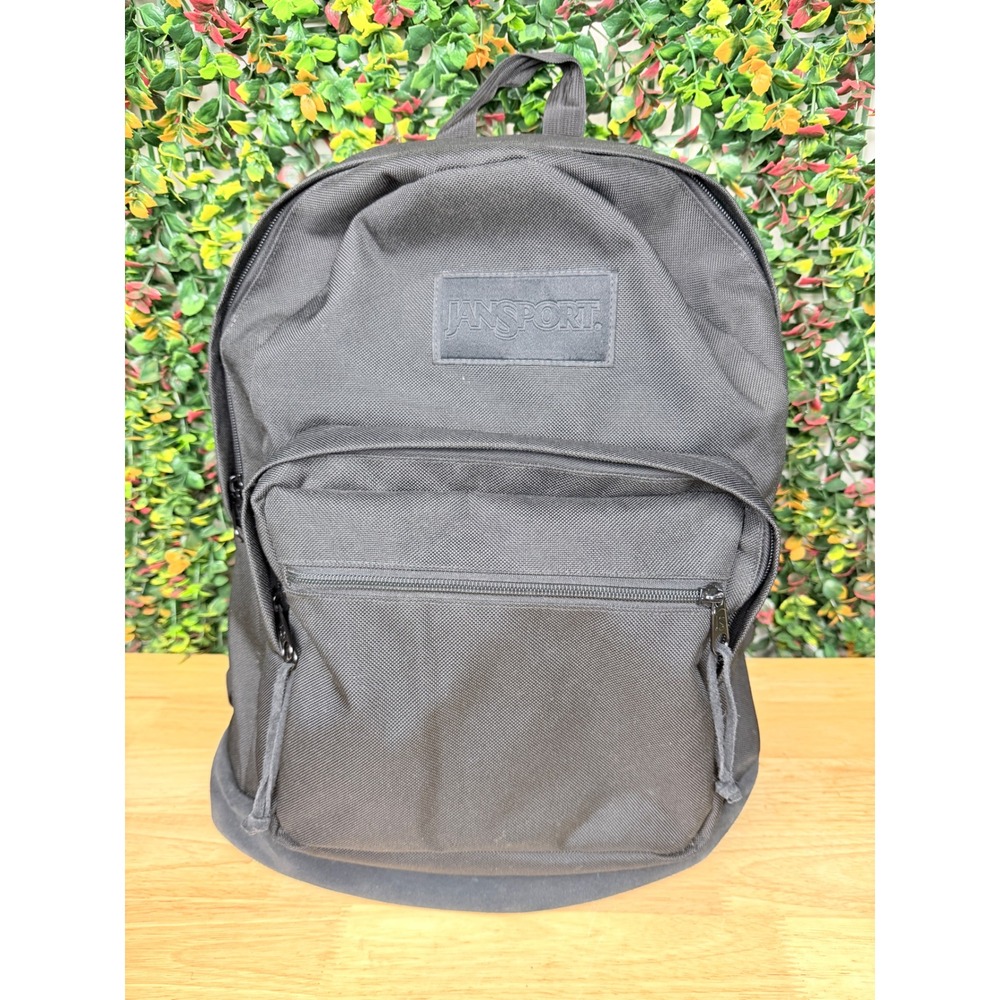 JanSport Right Pack Black Cordura Suede Leather Bottom Backpack JS0A4QVA Men Bag